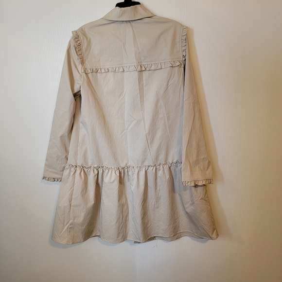 Drew Shelly Ruffle Trench Light Khaki XS - Picture 3 of 6
